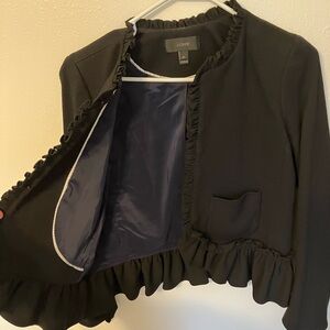 J. Crew Black Women's Ruffle Blazer